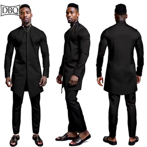 Men's African 2 Pieces Suit Slim Formal Wedding Bussiness Suits Blazer Pants Set - Picture 1 of 18