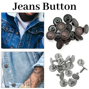 17 mm Vaqueros Botones Martilleo en Bolsos Chaqueta y Abrigos Pantalones Jeans Pin trasero - Imagen 1 de 12