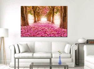 LARGE CANVAS WALL ART BEDROOM LOUNGE ROOM PINK BLOSSOM FLOWER CALM PICTURE PRINT - Bild 1 von 2