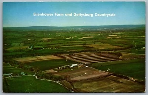 Postal PA c1950 Granja Eisenhower y Gettysburg Campo Vista Aérea - Imagen 1 de 2