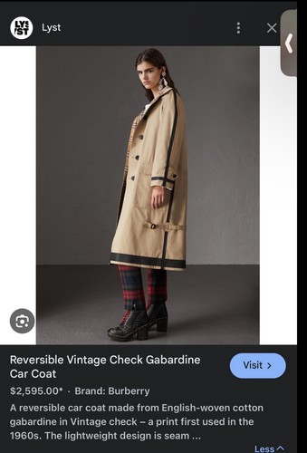 Cappotto auto Burberry London England reversibile vintage check gabardine