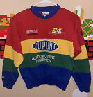 Vtg Jeff Gordon Dupont Rainbow Racing Sweater Chase Authentic Nascar Sz M Youth