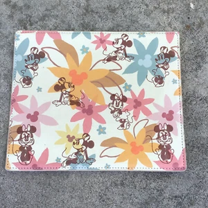 WDW Disney Store Minnie Mouse Pastel Flowers PC Mouse Pad Faux Leather 9" x 8" - Picture 1 of 2