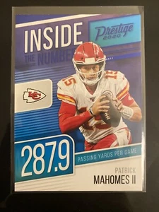 Patrick Mahomes II Blue Parallel Inside The Numbers Xtra Points 2020 Prestige - Picture 1 of 2