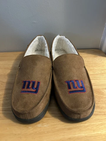 NFL New York Giants FOCO Brown Fur Slippers Size Medium Cover
