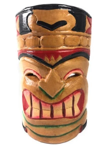 Love Tiki Mask 8" - Colorful Hand Carved | #dpt514320 - Picture 1 of 1
