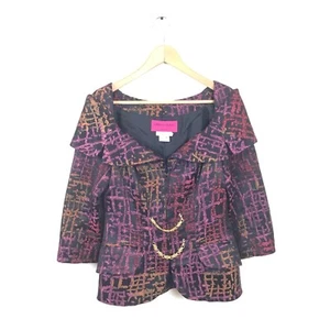 Christian Lacroix Jacket 36 VTG Purple Pink Multi Printed Gold Chain Coat $2,795 - Picture 1 of 11