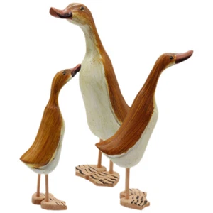 3PCS Wooden Sculpture Desktop Statue Home Wooden Decoration - Picture 1 of 12