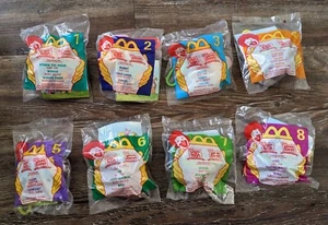 New in Package 1999 McDonald's Winnie the Pooh heads plush keychain set 8 - Picture 1 of 2