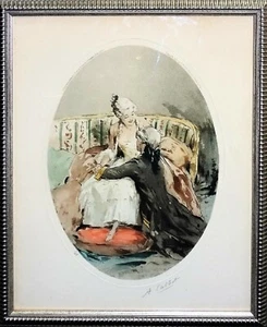 Listed Artist ANTOINE CALBET Pencil Signed COLOR LITHOGRAPH Published PARIS 1925 - Picture 1 of 3