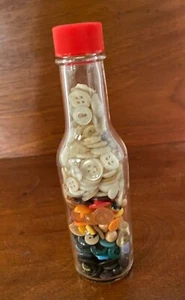 Rainbow button jar 6" tall small button collection - Picture 1 of 3