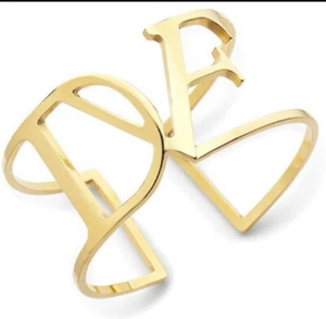 Diane Von Furstenberg DVF Gold Cuff Bracelet Vintage - Picture 1 of 2