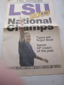 LSU TIGERS 2003 NATIONAL CHAMPS SUGAR BOWL HANDOUT NICK SABANs' 1st RETIRES 👋👋 - Picture 1 of 2