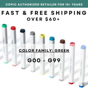 G00 - G99 * COPIC Original Marker GREEN Color - U.S. Authorized Retailer - Picture 1 of 24