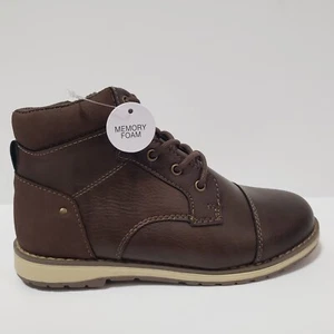 Sonoma Boys Boots Brown Joshuaa Size 3 Memory Foam Easy Zip Zipper Laces - Picture 1 of 8