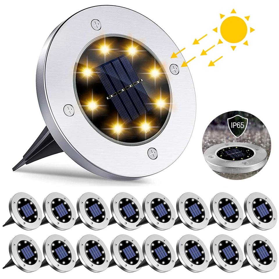 4-32xLED Solarleuchte Bodenstrahler Außen IP65 Gartenleuchten Garten Solarlampen - Bild 1 von 4