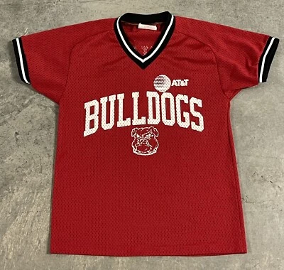 Camiseta de beisebol masculina vintage EUA Tamiami Bulldogs malha pônei juvenil tamanho médio - Imagem 1 de 4