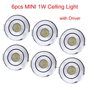 6/12 piezas 1W MINI Downlight Gabinete Luz Alta Potencia LED Empotrada con Controlador LED - Imagen 1 de 12