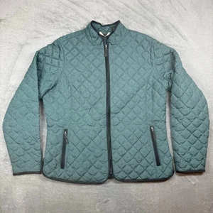 Eddie Bauer Lightweight Goose Down Jacket Women's XLT Green Quilted Outdoor Camp - Picture 1 of 11