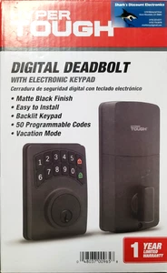 Hyper Tough Digital deadbolt With Electrical Keypad Brand NEW Matte Black - Picture 1 of 3