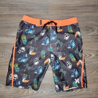 Bañador Hurley Niños 20 Calaveras Tucán Piña Estampado Tabla Pantalones Cortos Surf Playa Foto 1 de 4