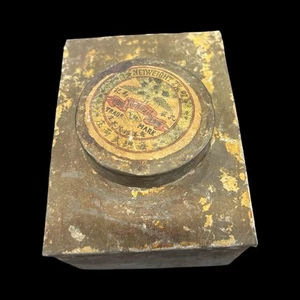 Vintage Chinese Tea Box Yue Mou Co. Hong Kong China Tea Advertising Tin Box - Picture 1 of 6