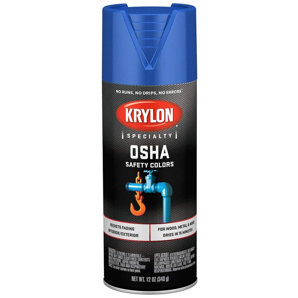 Pintura en aerosol KRYLON K02416777, azul de seguridad, brillo 54TJ86 Foto 1 de 1