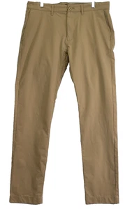 J. Pantalone chino uomo Crew flex slim marrone 32 x 32 elasticizzato piatto davanti - Foto 1 di 14