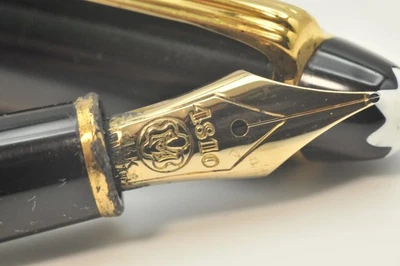 Pluma Estilográfica Montblanc Meisterstück 144 De Colección 14K Plumín Mediano Negra Buena W11030 Foto 1 de 4