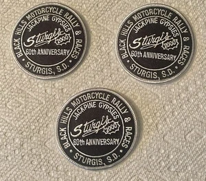 2000 Lot Of 3 Sturgis 60th Motorcycle Rally Collectible BikerVest Patches NEW - Picture 1 of 5