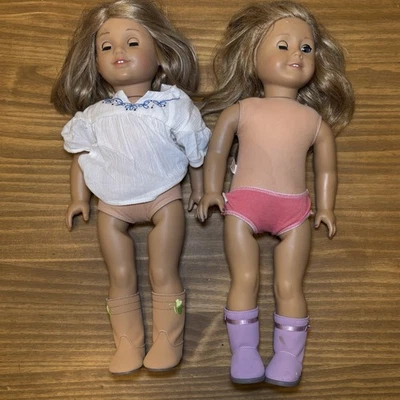 American Girl Doll Lot of 2 Blonde Dolls Clothes Boots Included READ - Image 1 of 4