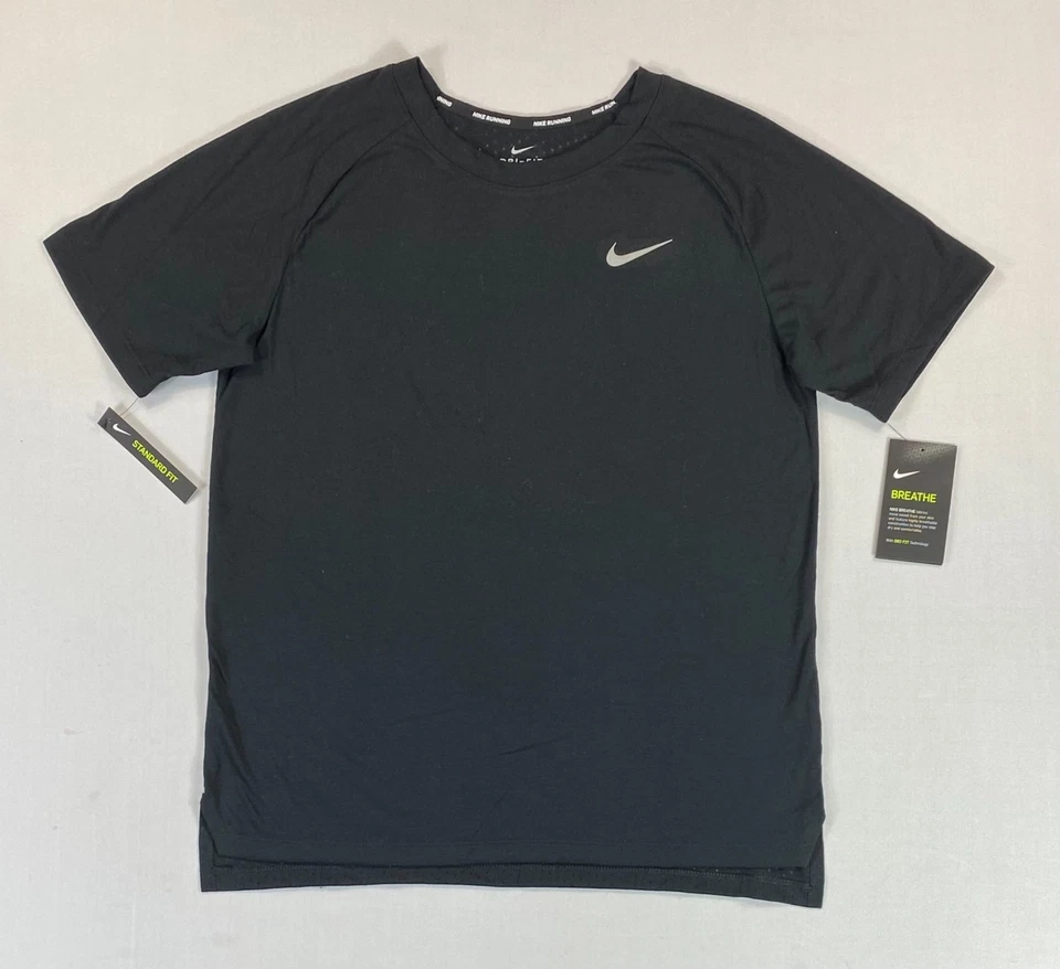 Nike Women's Breathe Tailwind Short Sleeve Running Shirt Size Medium AT4174-010
