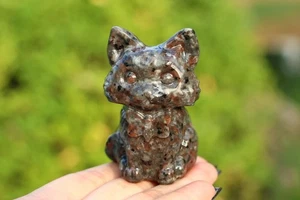 2.4" Yooperlita Natural Tallado Gato Reiki Cristal Decoración Cristal Curación Regalo 1 pieza - Imagen 1 de 8