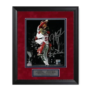 Jason Varitek & Jonathan Papelbon Signed Autographed 8x10 Photo Framed to 11x14 - Picture 1 of 1