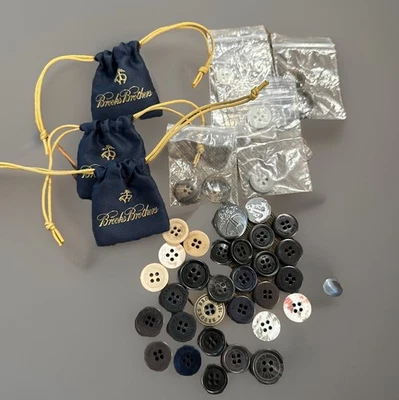 Brooks Brothers Button Lot 40+ Shirt Sleeve With 3 Bags Sewing Repair  - Image 1 of 4