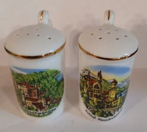 Vintage Salt & Pepper Shakers Schlop  Neuschwanstein Souvenir - Picture 1 of 8
