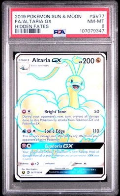 2019 POKEMON SUN & MOON HIDDEN FATES #SV77 FULL ART/ALTARIA GX PSA 8 - Image 1 of 2