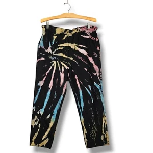 Sandrine Rose Tie Dye Sweatpant Women's Large Knit Crop Pant Color Reggae New - Picture 1 of 16