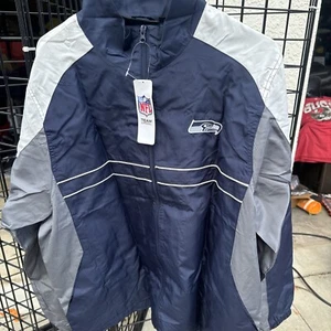 Brandneu mit Etikett Herren Large Seattle Seahawks Full Zip Windbreaker Jacke - Bild 1 von 10