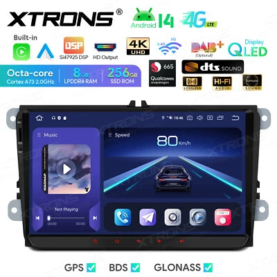 9" Android 14 8Core 8+256G Car Stereo Radio GPS 4G HiFi DSP Car Play For VW Golf - Image 1 of 4