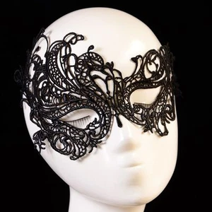Sexy Lace Eye Mask Face Masquerade Venetian Halloween Costume Ball Party Black - Picture 1 of 4