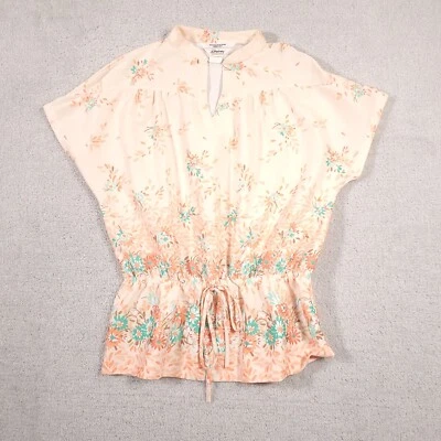 Camisa De Colección JC Penney Para Mujer 8 Floral Elastizada Elástica Cintura Ajustada Cuello en V Foto 1 de 4