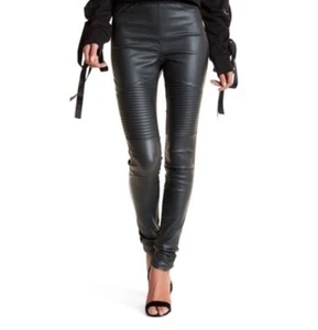 Pantalones de Moto Ooberswank para Mujer Negros Recubiertos de Cera Imitación Cuero M Leggings Matrix - Imagen 1 de 14