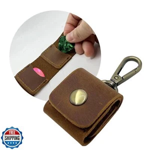 VANSUN Genuine Leather Guitar Pick Holder Keychain,Portable 3 Pick Storage Ca - Picture 1 of 5
