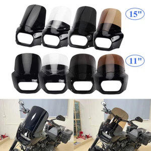 11" 15" Height Windshield w/ Headlight Fairing For Harley Fat Bob FXFB/S 2018-24 - Imagen 1 de 19