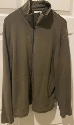 Standard JAMES PERSE Olive Full Zip Sweater Shirt Mens Size 4 Extra Large XL - Image 1 of 4