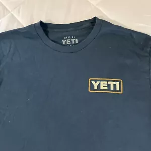YETI MENS Navy Blue T-SHIRT Size Small - Picture 1 of 5