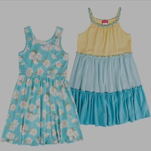 Zunie Girl 2 Pack Knit Dress Blue / Flowers Size S (6/6X) NWT - Picture 1 of 7