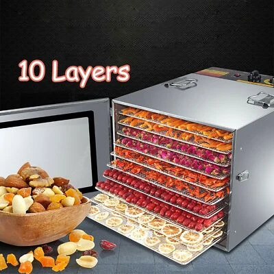 MARKENLOS 6/8/10 Etagen Dörrautomat Edelstahl Dörrapparat Obsttrockner LCD Timer Dörrgerät