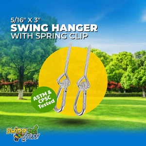JUEGO DE SWING STUFF INC. 3/8"" X 4"" PERCHA OSCILANTE Y CLIP DE RESORTE PARA MADERA (PAR) 0272 - Imagen 1 de 9